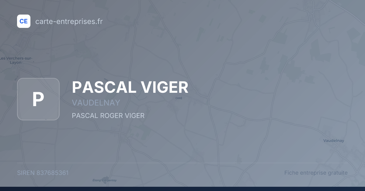 PASCAL VIGER — 837685361 — fiche entreprise