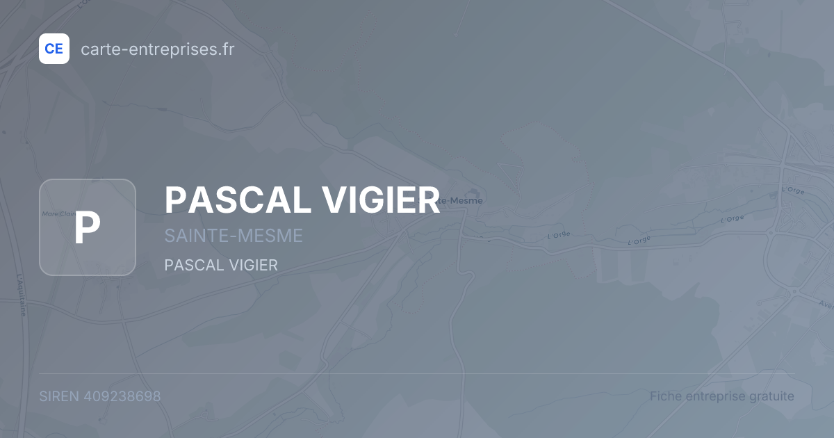 PASCAL VIGIER — 409238698 — fiche entreprise