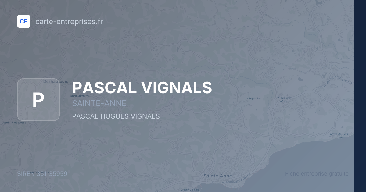 PASCAL VIGNALS — 351135959 — fiche entreprise