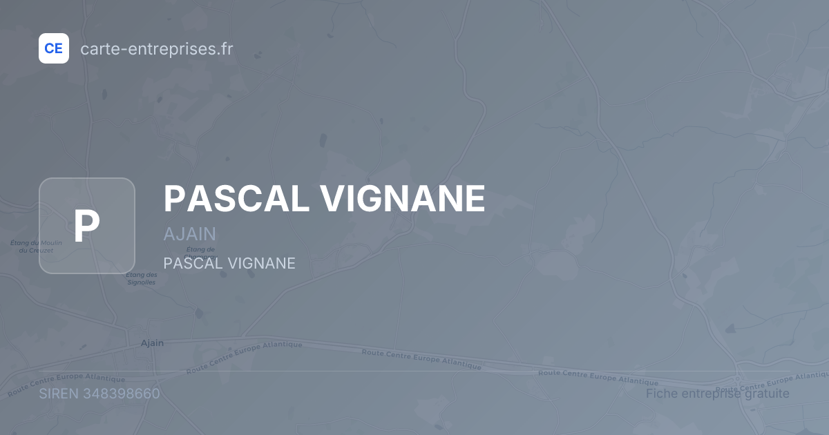 PASCAL VIGNANE — 348398660 — fiche entreprise