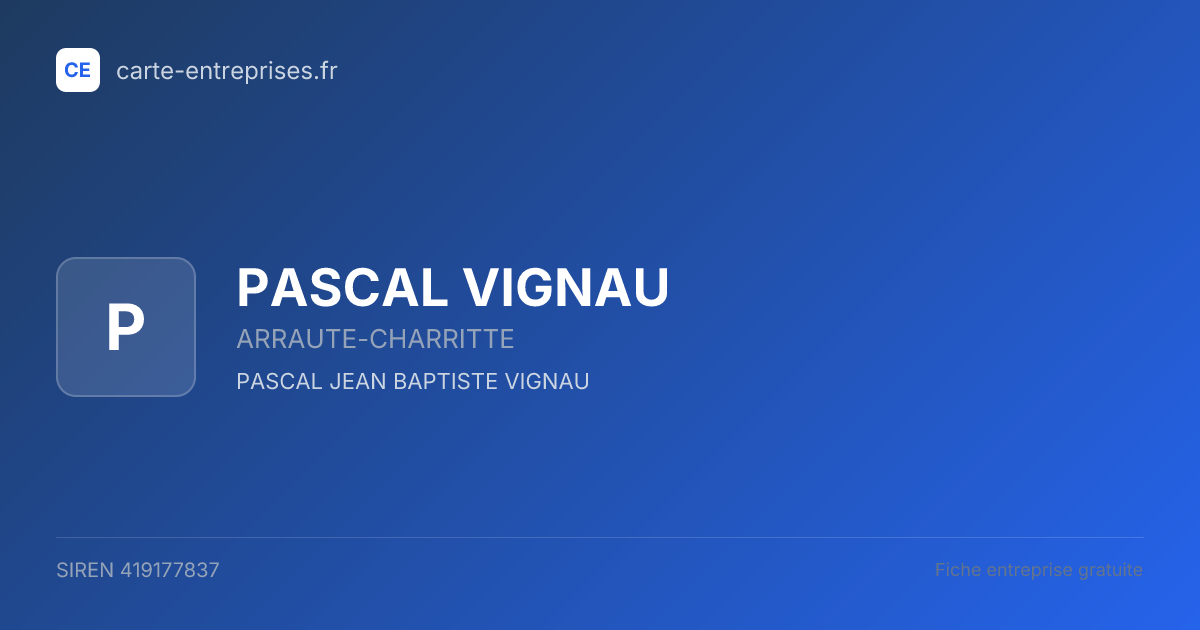 PASCAL VIGNAU — 419177837 — fiche entreprise