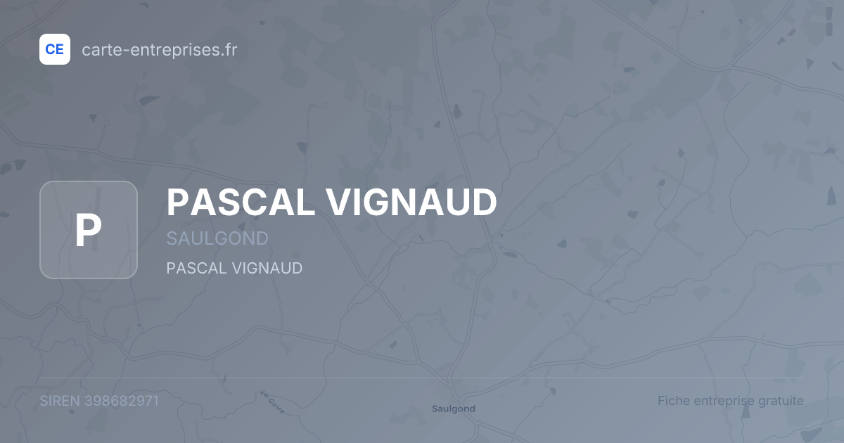 PASCAL VIGNAUD — 398682971 — fiche entreprise