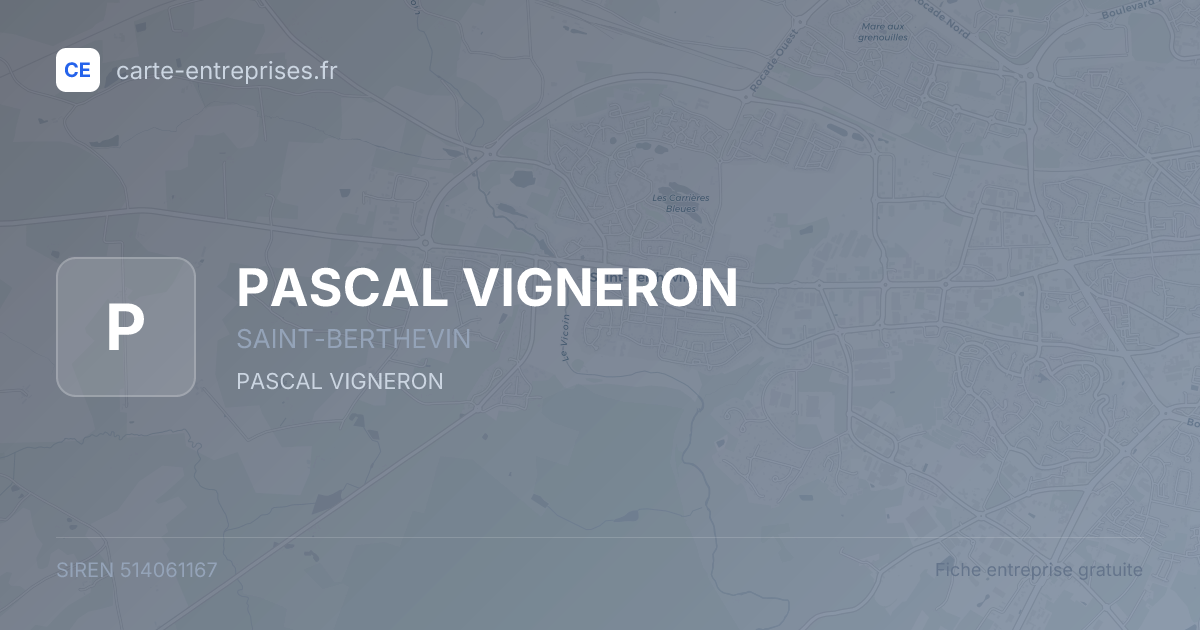 PASCAL VIGNERON — 514061167 — fiche entreprise