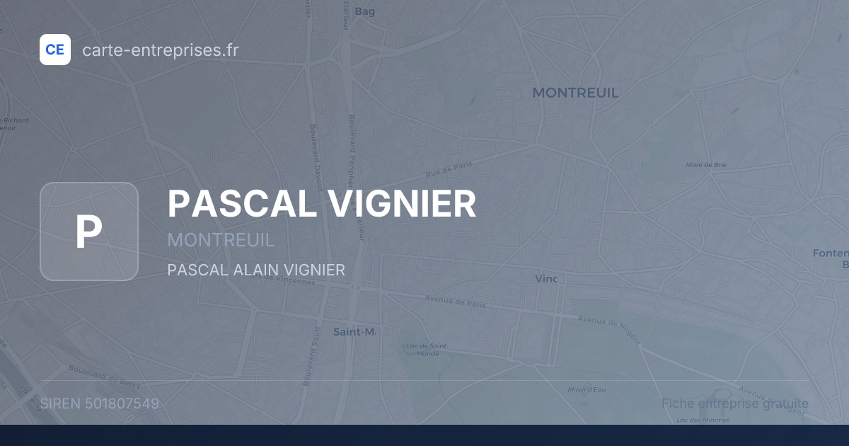 PASCAL VIGNIER — 501807549 — fiche entreprise