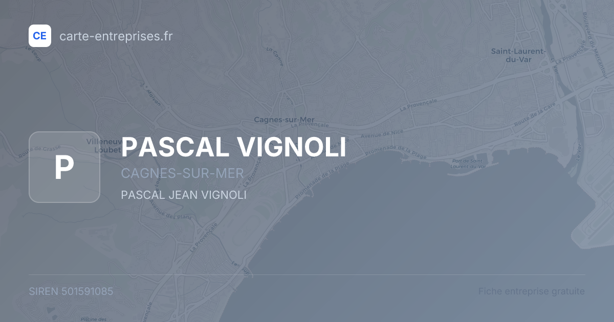 PASCAL VIGNOLI — 501591085 — fiche entreprise