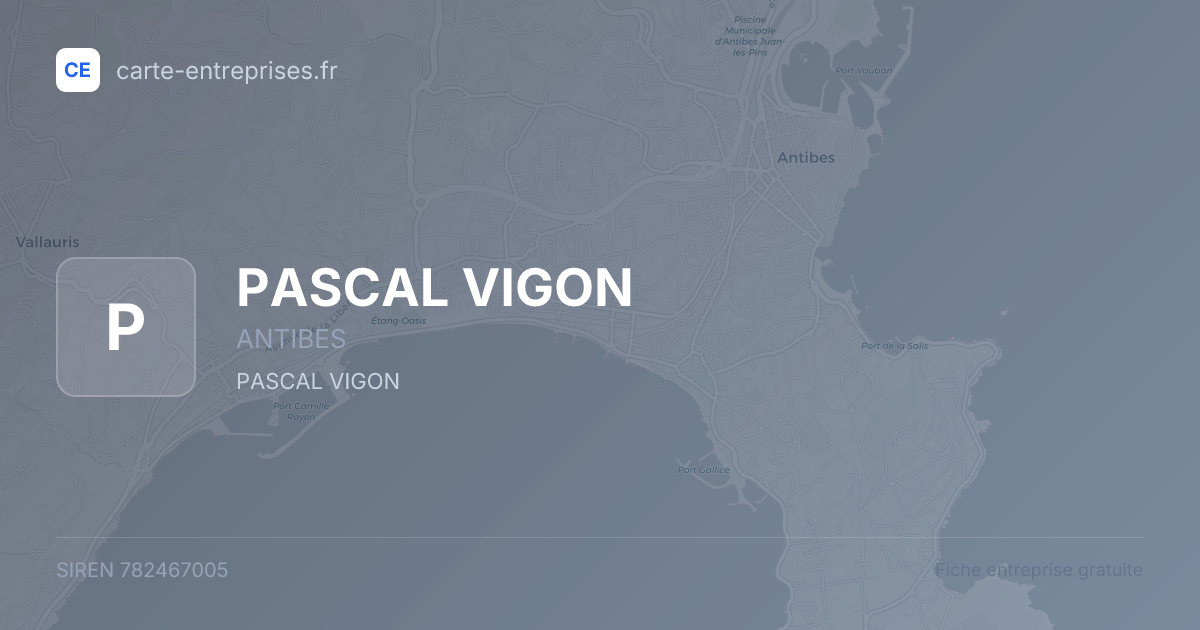 PASCAL VIGON — 782467005 — fiche entreprise
