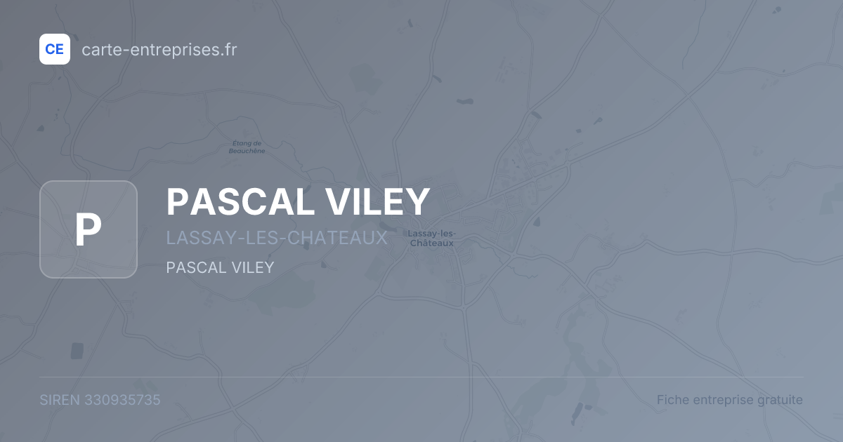 PASCAL VILEY — 330935735 — fiche entreprise