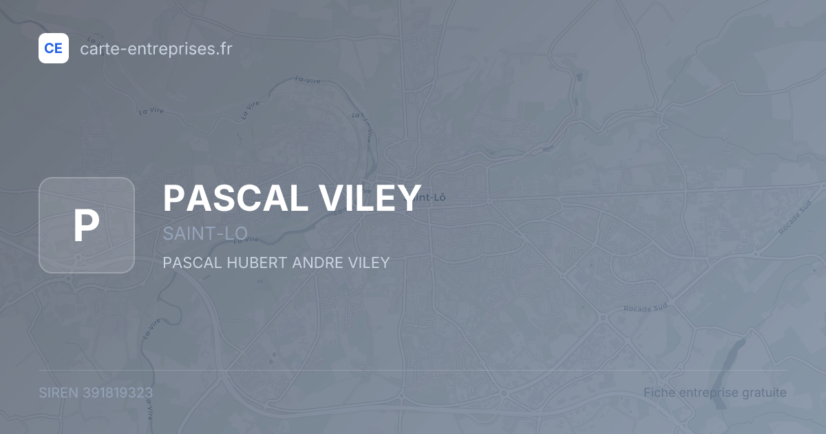 PASCAL VILEY — 391819323 — fiche entreprise