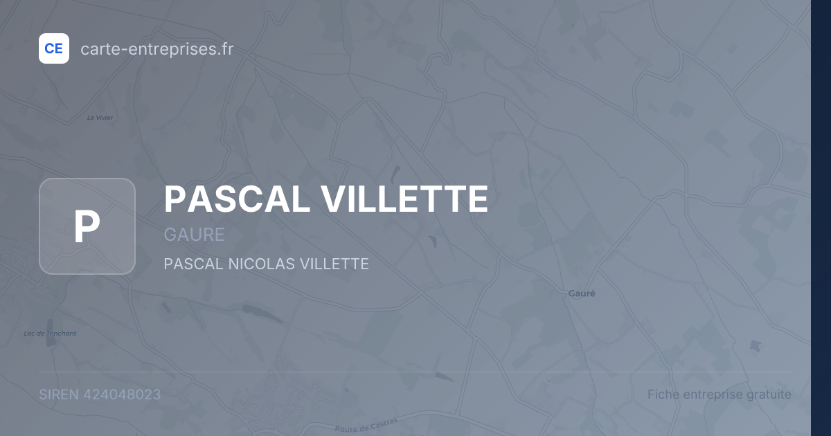 PASCAL VILLETTE — 424048023 — fiche entreprise