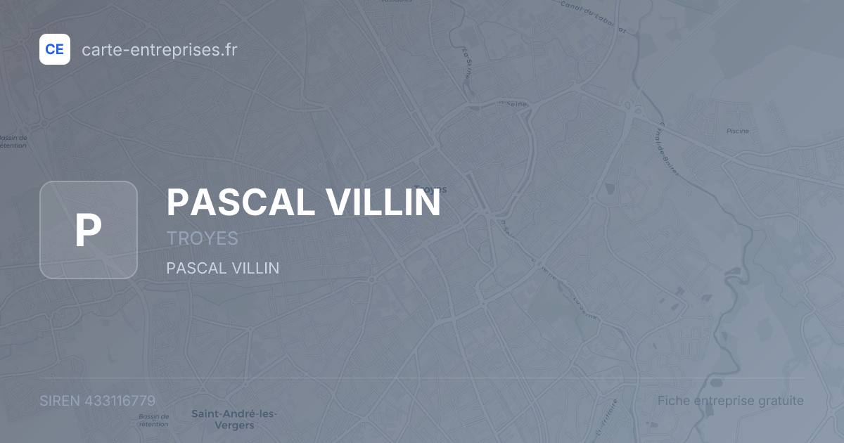 PASCAL VILLIN — 433116779 — fiche entreprise