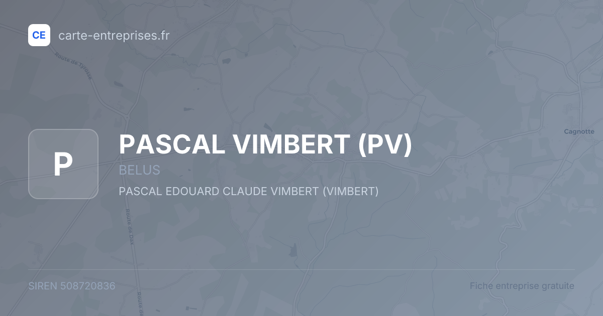 PASCAL VIMBERT (PV) — 508720836 — fiche entreprise