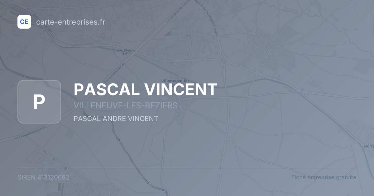PASCAL VINCENT — 413120692 — fiche entreprise