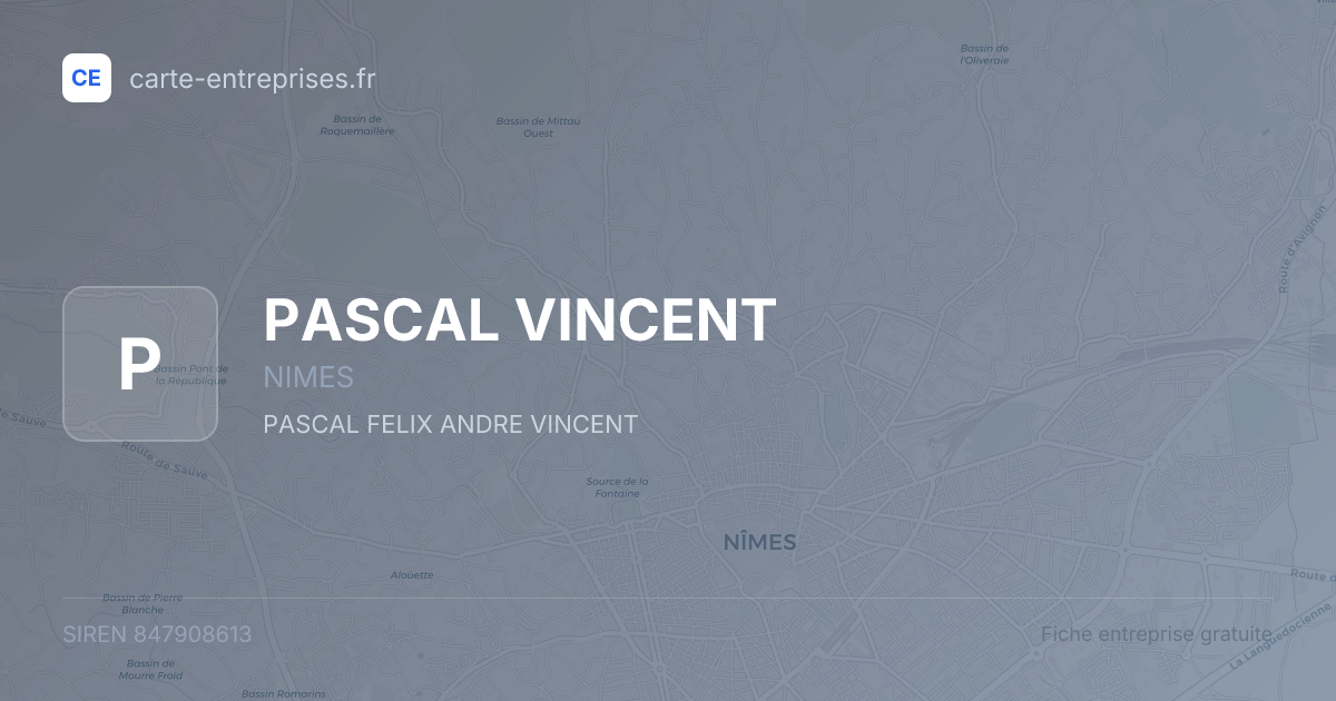 PASCAL VINCENT — 847908613 — fiche entreprise