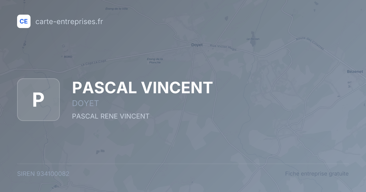 PASCAL VINCENT — 934100082 — fiche entreprise