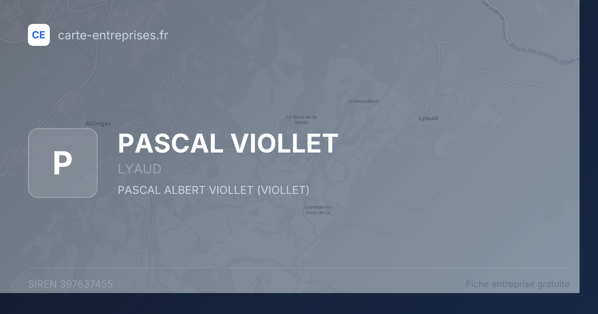 PASCAL VIOLLET — 397637455 — fiche entreprise