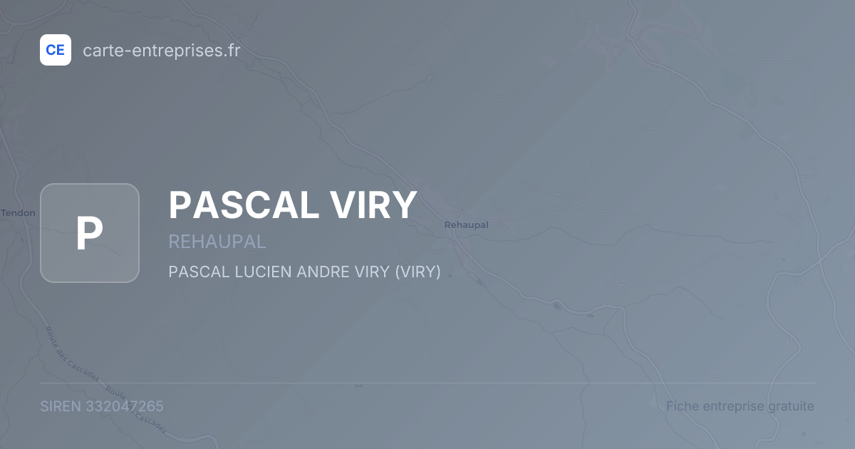 PASCAL VIRY — 332047265 — fiche entreprise