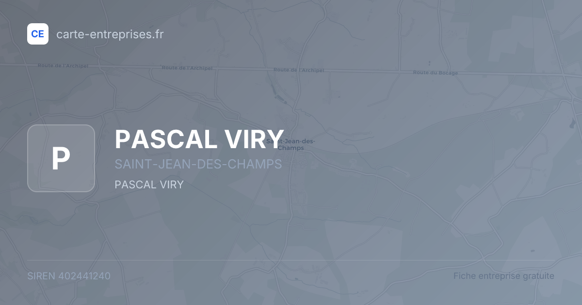 PASCAL VIRY — 402441240 — fiche entreprise