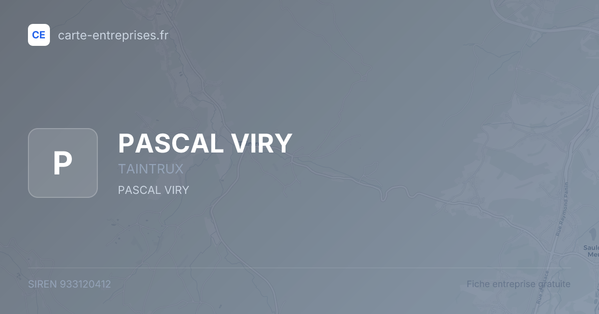 PASCAL VIRY — 933120412 — fiche entreprise