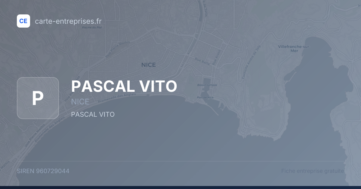 PASCAL VITO — 960729044 — fiche entreprise