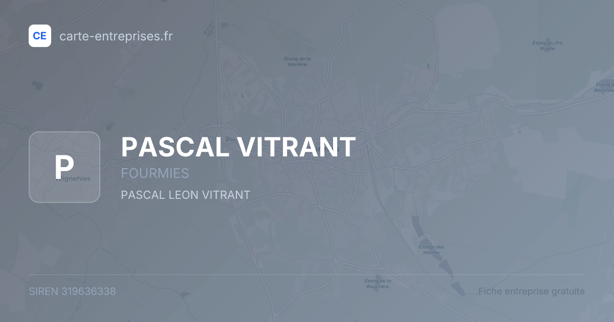 PASCAL VITRANT — 319636338 — fiche entreprise