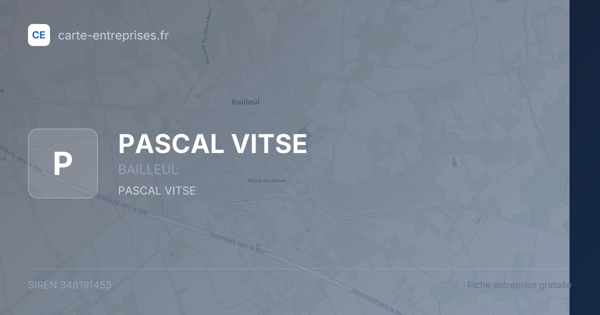 PASCAL VITSE — 348191453 — fiche entreprise