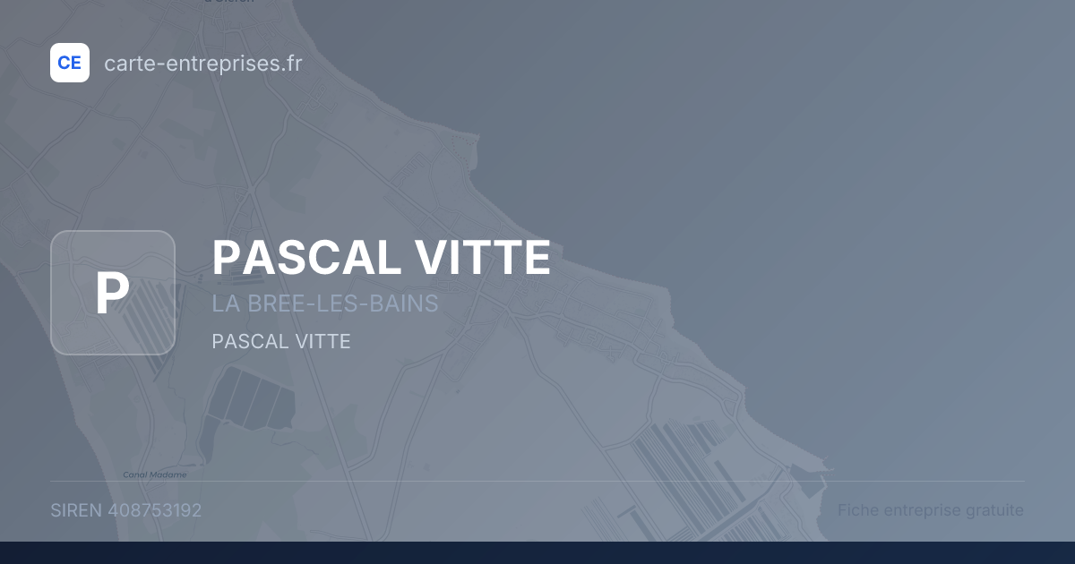 PASCAL VITTE — 408753192 — fiche entreprise