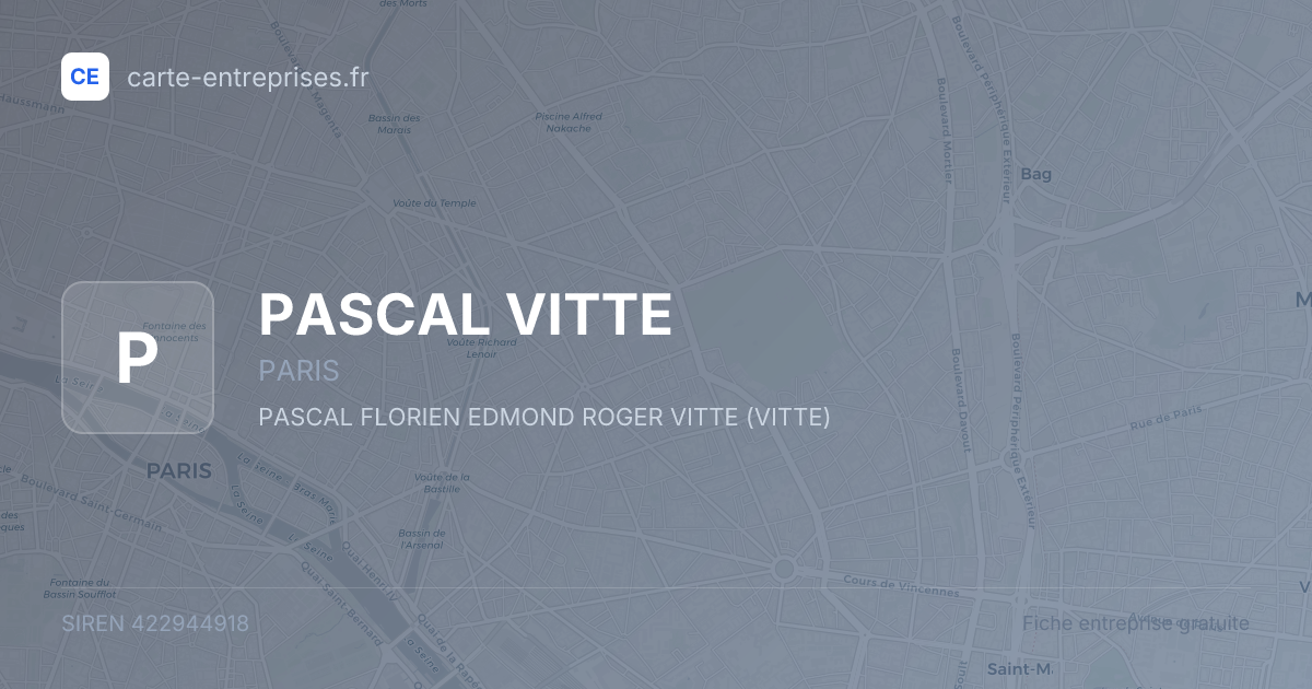 PASCAL VITTE — 422944918 — fiche entreprise