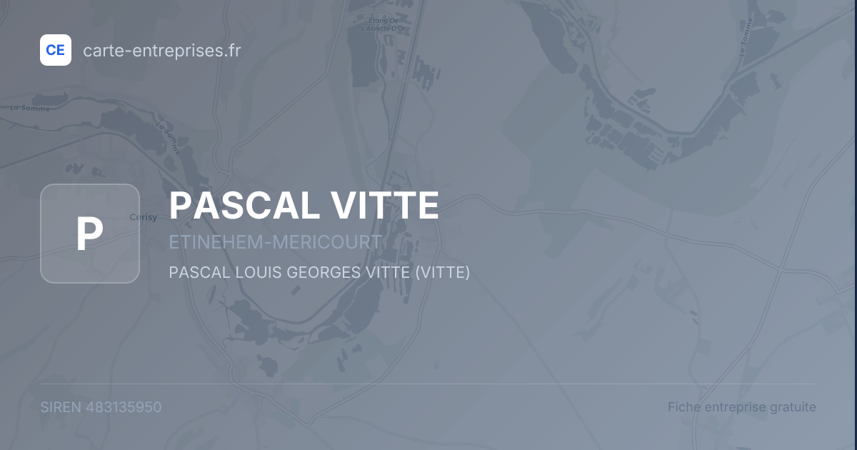 PASCAL VITTE — 483135950 — fiche entreprise