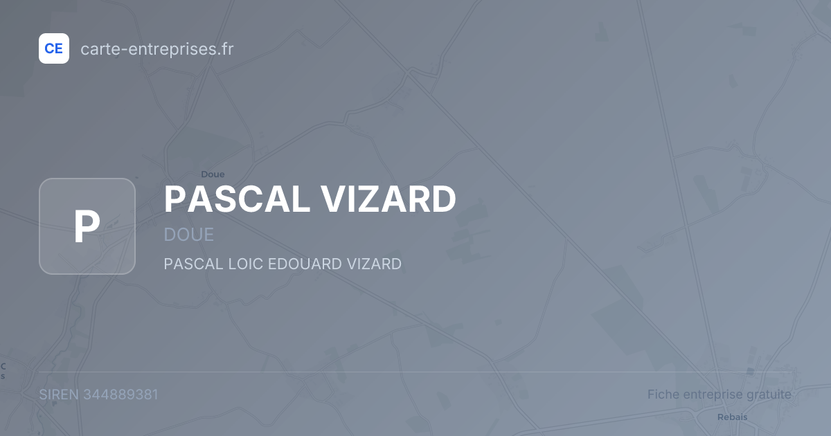 PASCAL VIZARD — 344889381 — fiche entreprise