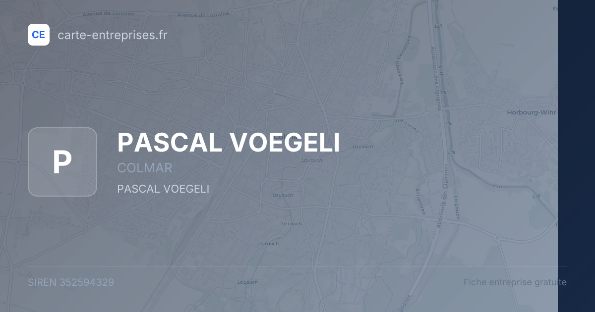PASCAL VOEGELI — 352594329 — fiche entreprise
