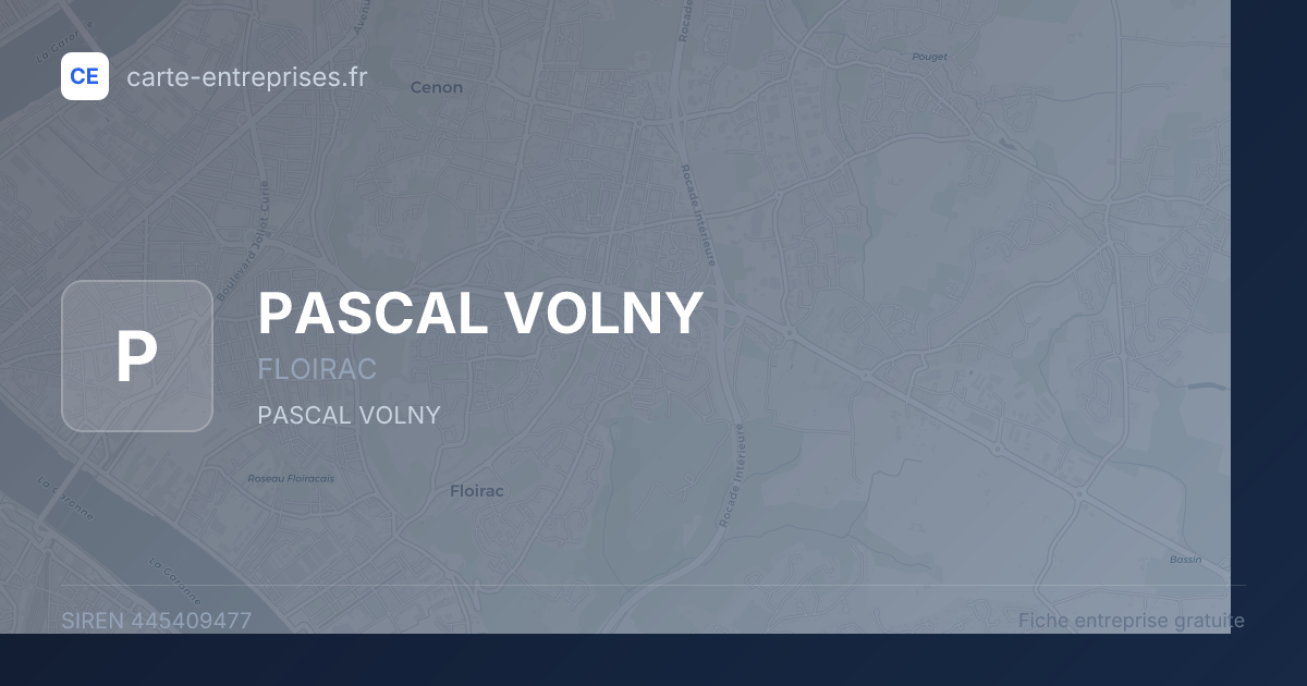 PASCAL VOLNY — 445409477 — fiche entreprise