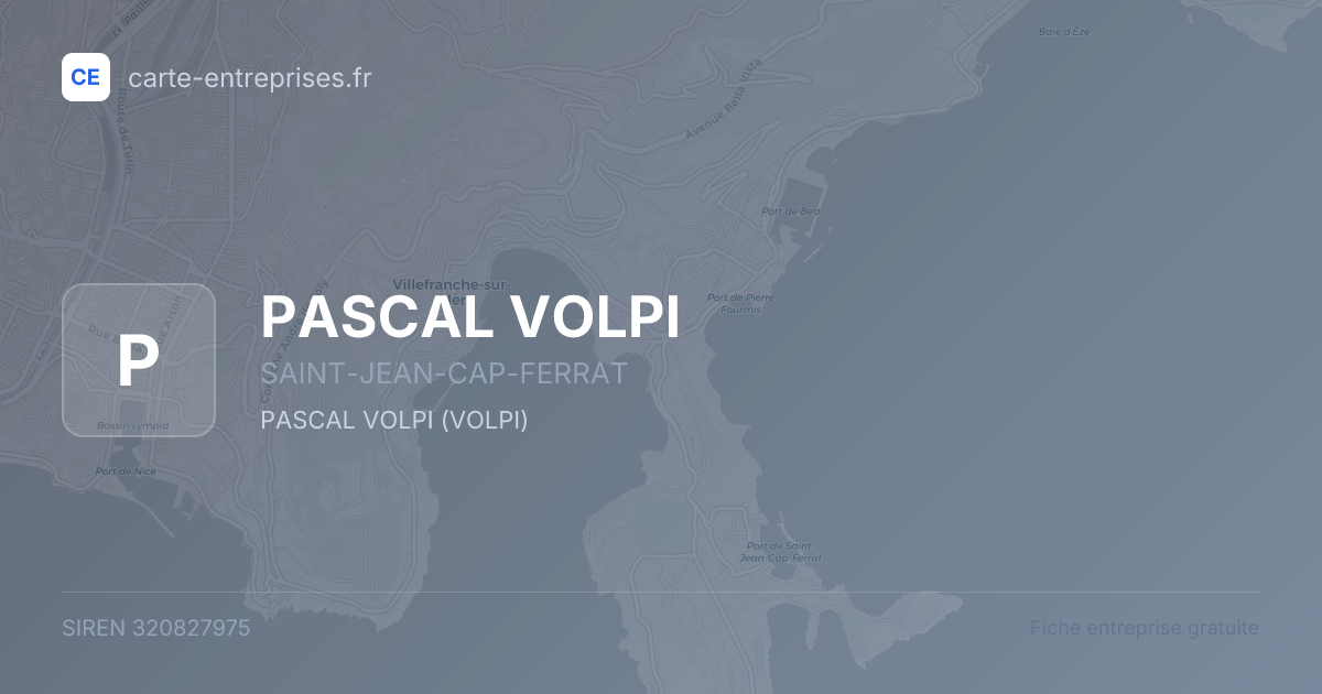 PASCAL VOLPI — 320827975 — fiche entreprise