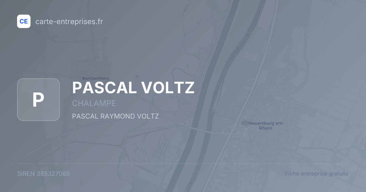 PASCAL VOLTZ — 385327085 — fiche entreprise