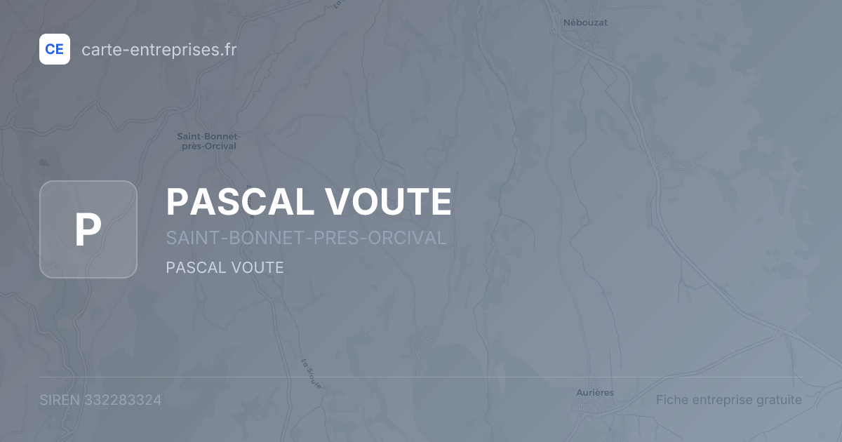 PASCAL VOUTE — 332283324 — fiche entreprise