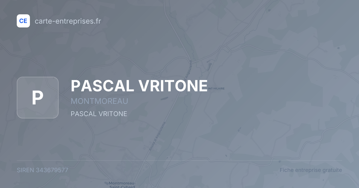 PASCAL VRITONE — 343679577 — fiche entreprise