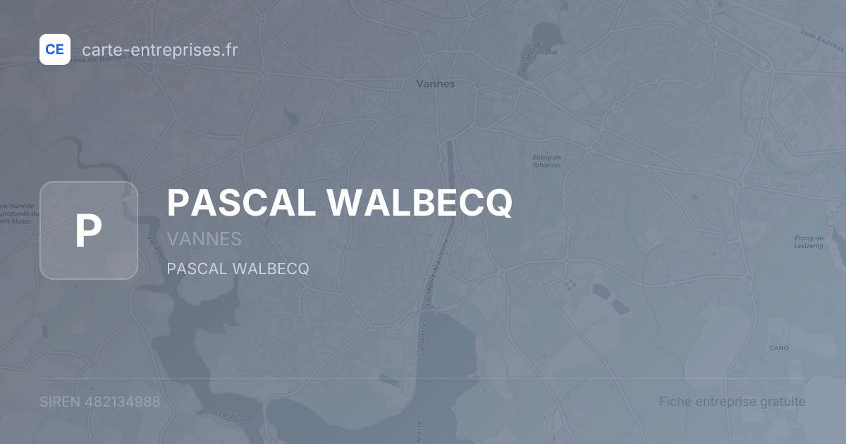 PASCAL WALBECQ — 482134988 — fiche entreprise