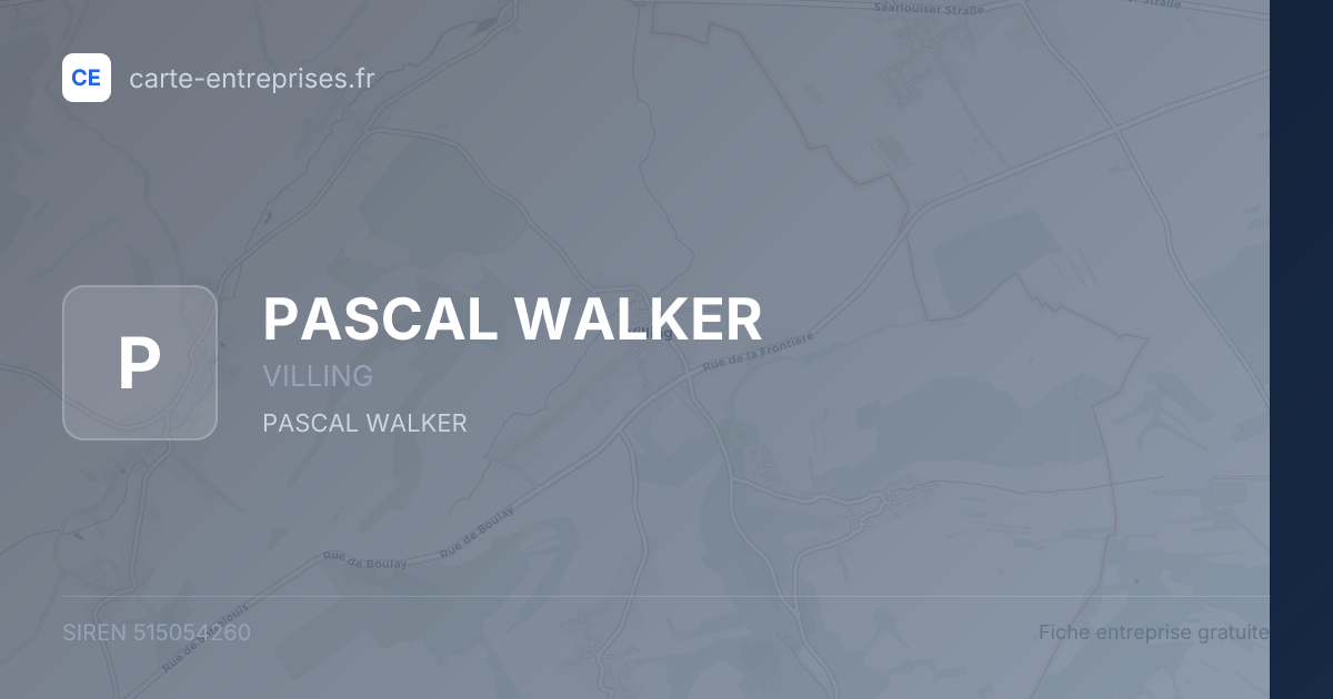 PASCAL WALKER — 515054260 — fiche entreprise