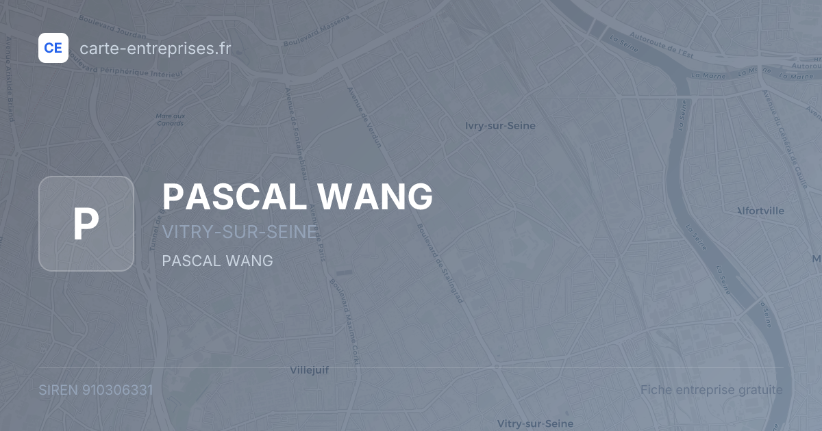 PASCAL WANG — 910306331 — fiche entreprise
