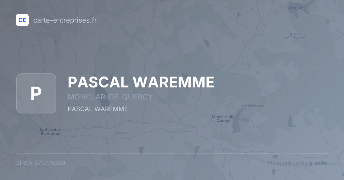 PASCAL WAREMME — 379775380 — fiche entreprise
