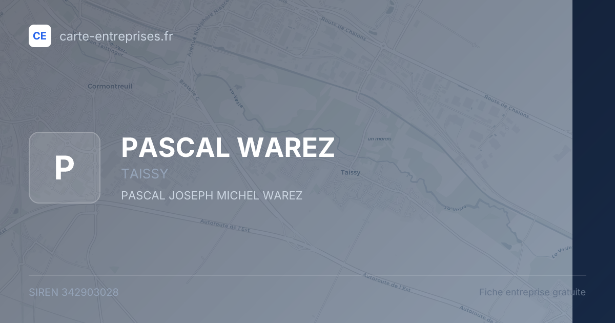 PASCAL WAREZ — 342903028 — fiche entreprise