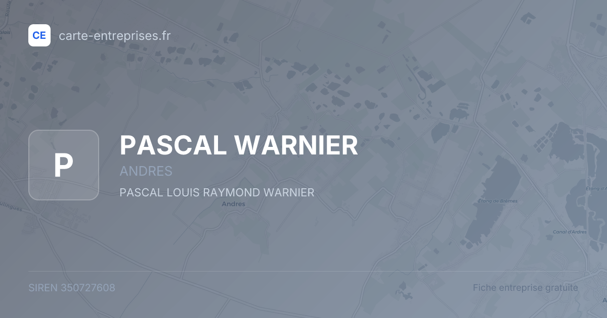 PASCAL WARNIER — 350727608 — fiche entreprise