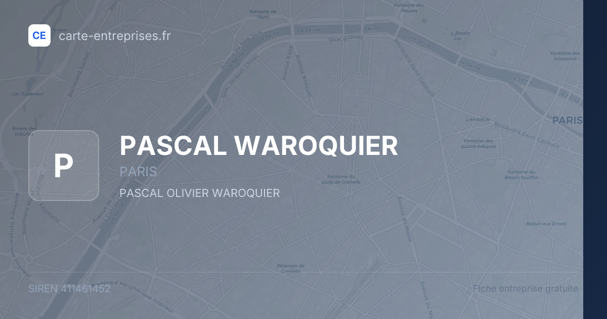 PASCAL WAROQUIER — 411461452 — fiche entreprise