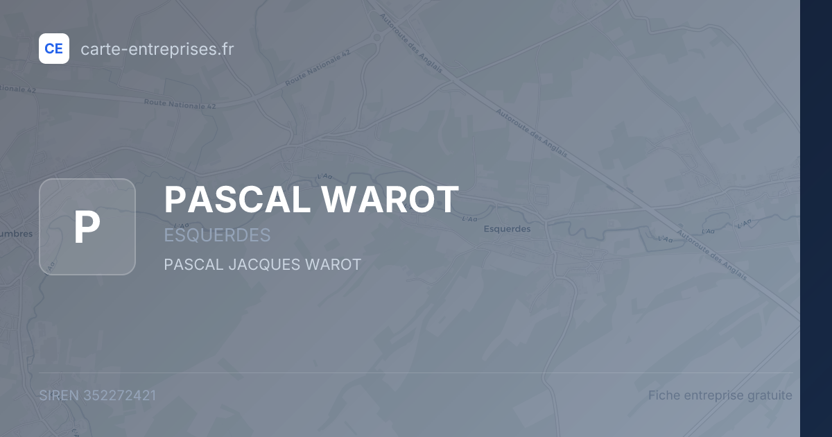 PASCAL WAROT — 352272421 — fiche entreprise