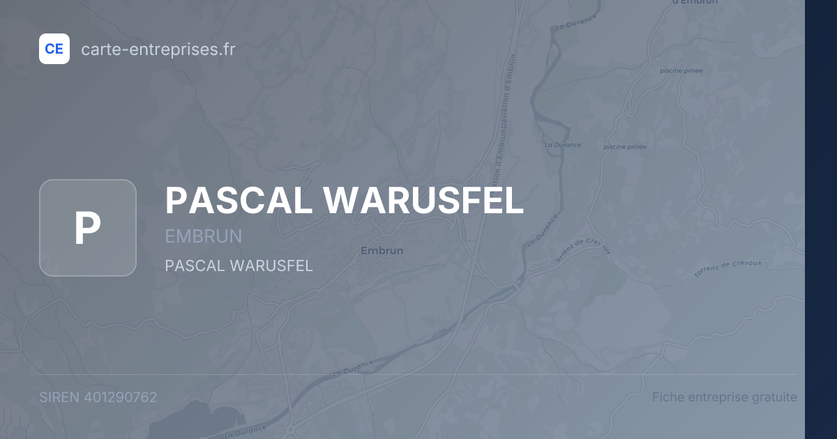 PASCAL WARUSFEL — 401290762 — fiche entreprise