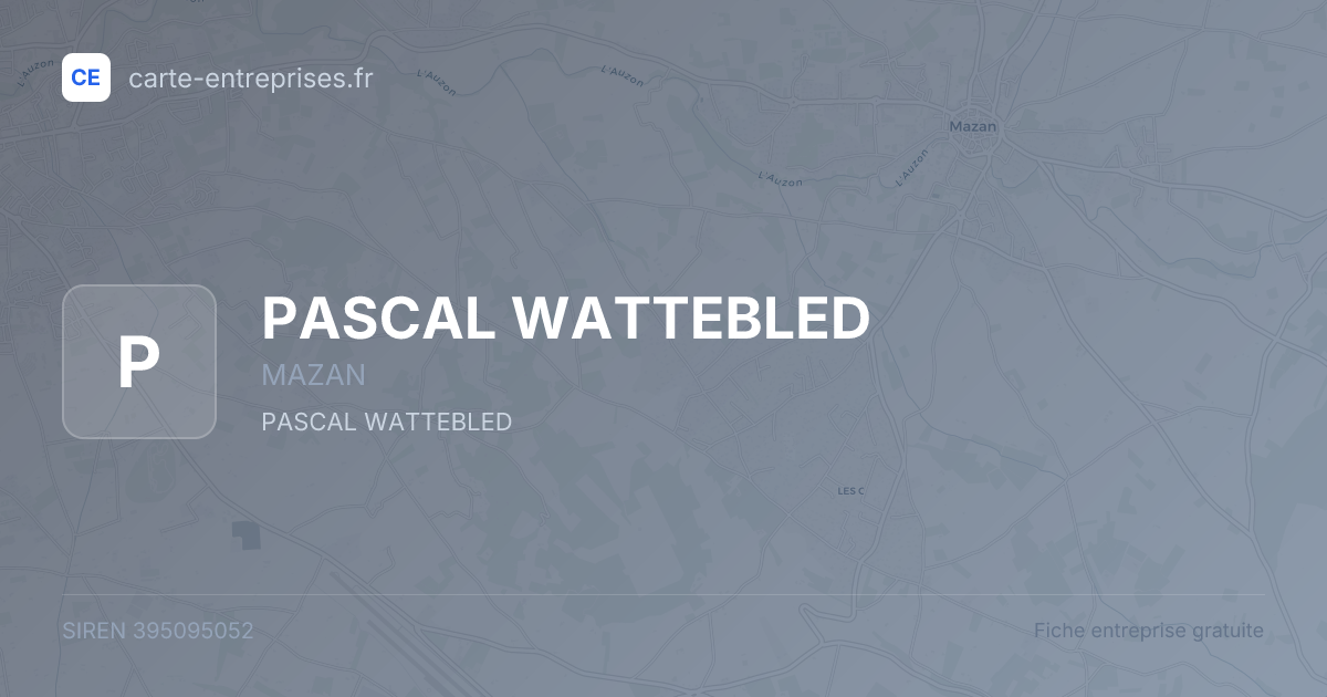 PASCAL WATTEBLED — 395095052 — fiche entreprise
