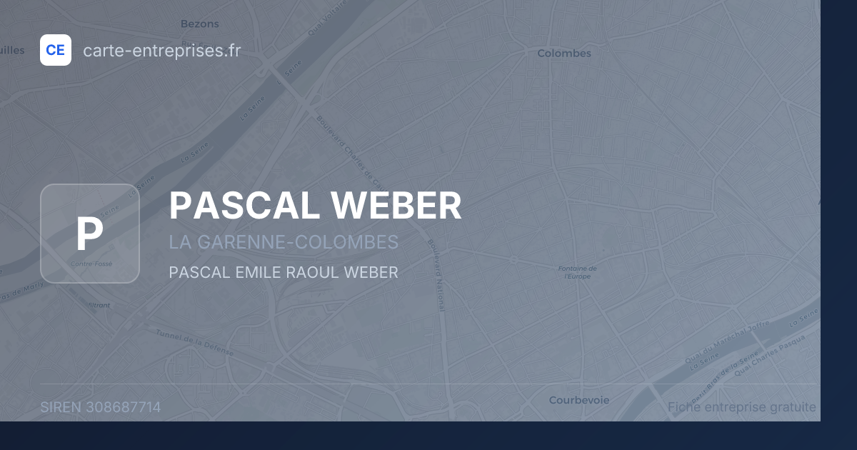 PASCAL WEBER — 308687714 — fiche entreprise