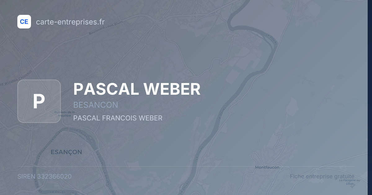 PASCAL WEBER — 332366020 — fiche entreprise