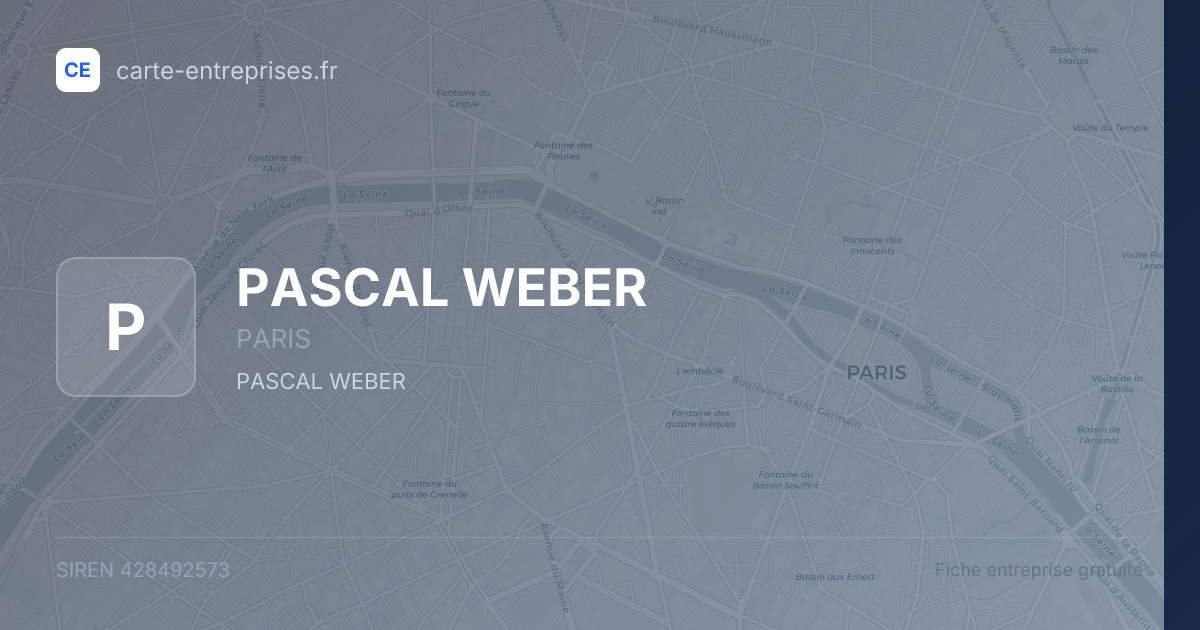 PASCAL WEBER — 428492573 — fiche entreprise