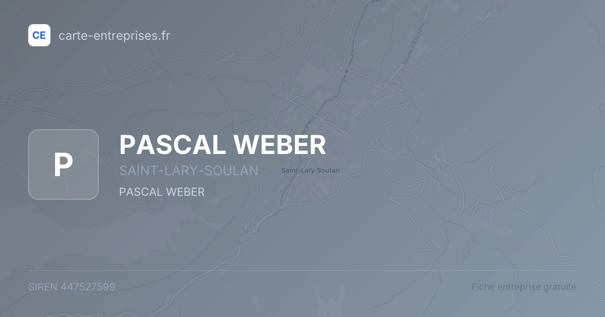 PASCAL WEBER — 447527599 — fiche entreprise