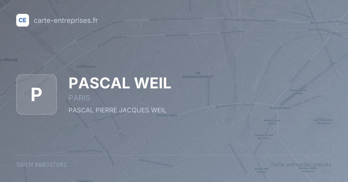 PASCAL WEIL — 888037082 — fiche entreprise